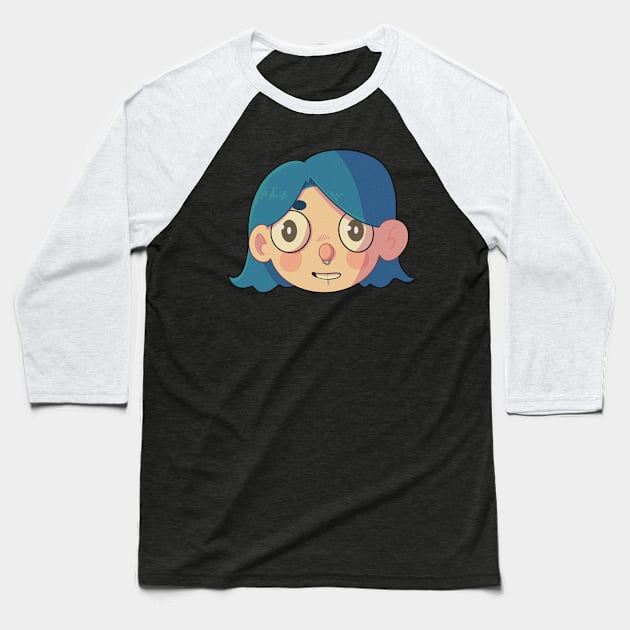 fun face bloop Baseball T-Shirt by kasumiblu